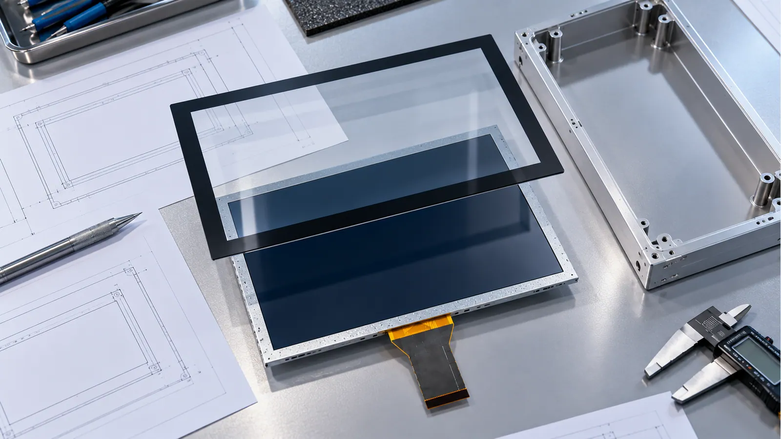 Illustrative lens outline and viewing-window alignment review