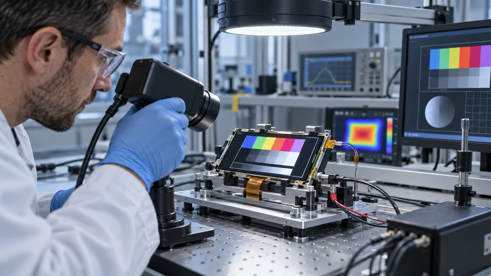 Conceptual validation of an optically bonded industrial TFT LCD under controlled bright light and environmental test conditions