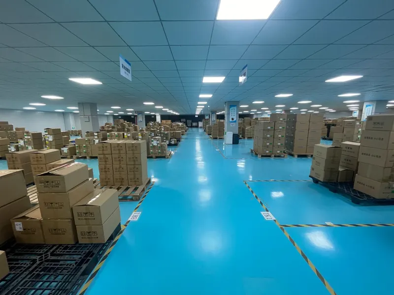 Packed cartons in DISEA warehouse