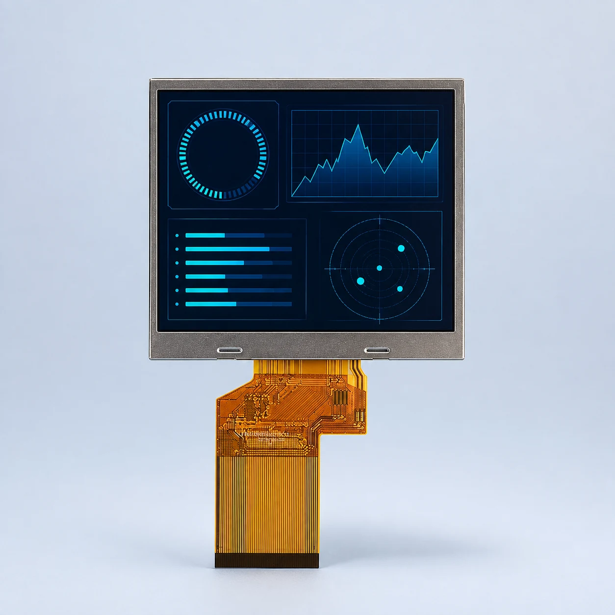 Front view of DS-T035HLWSA-01 TFT LCD module and FPC