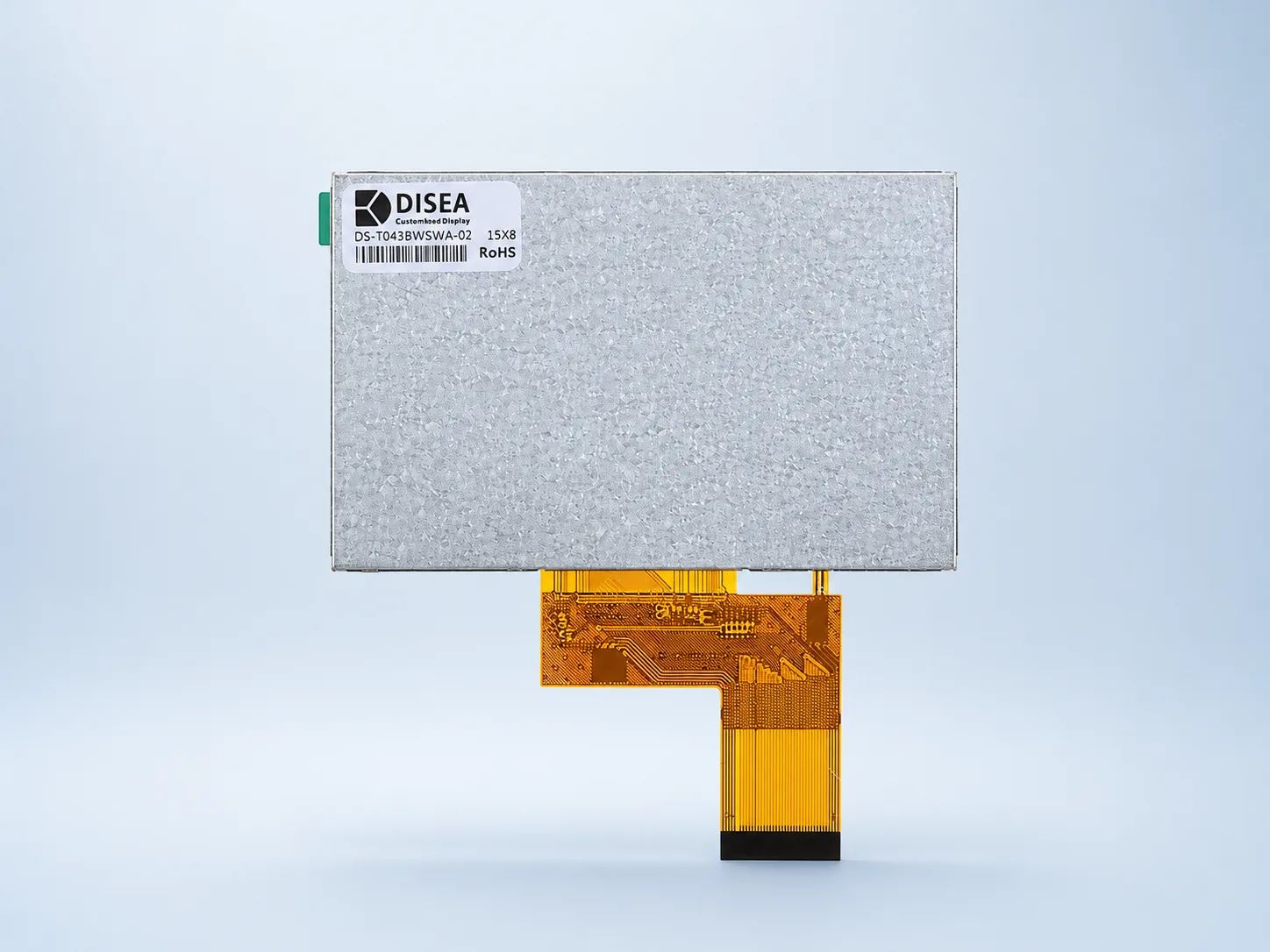 Rear view of DS-T043BWSWA-02 TFT LCD module and complete FPC