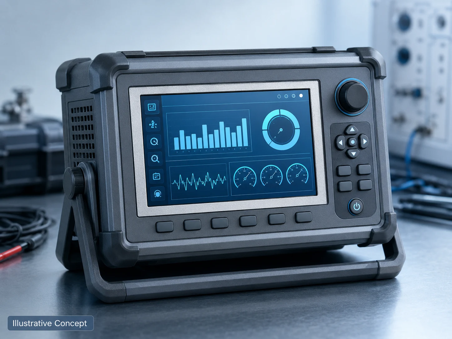 Illustrative industrial test equipment display concept