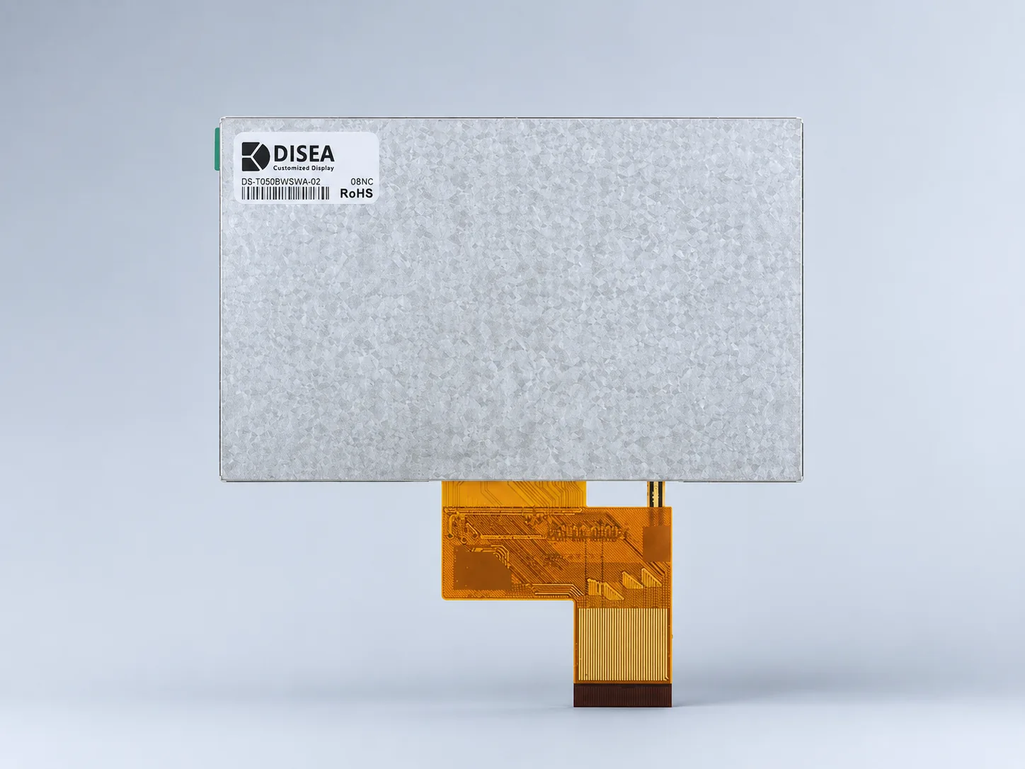Rear view of DS-T050BWSWA-02 showing the backplate and complete FPC routing