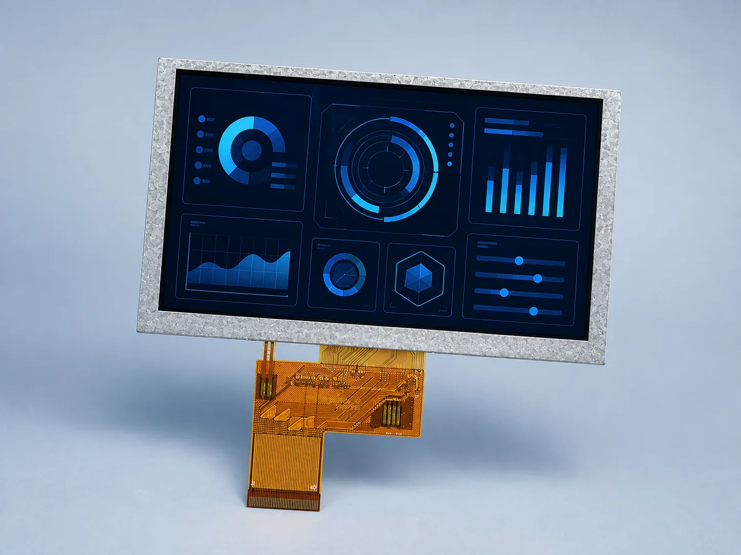 FPC detail view of DS-T050BWSWA-02 5-inch TFT LCD module