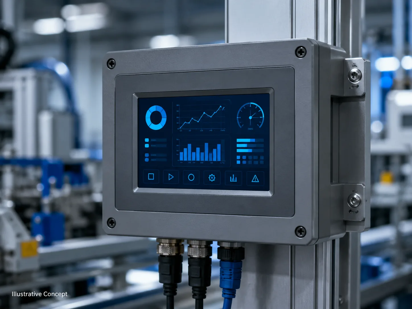 Illustrative industrial HMI application concept for DS-T050BWSWA-02