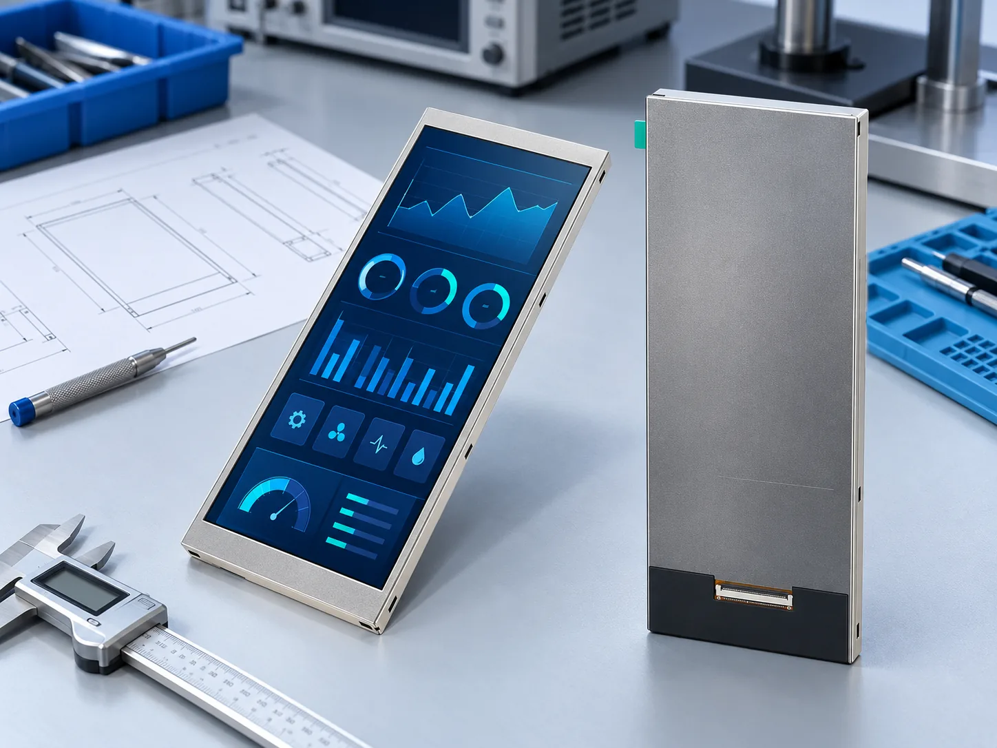 Illustrative DS-T068BZSA-01 bar TFT on an engineering bench