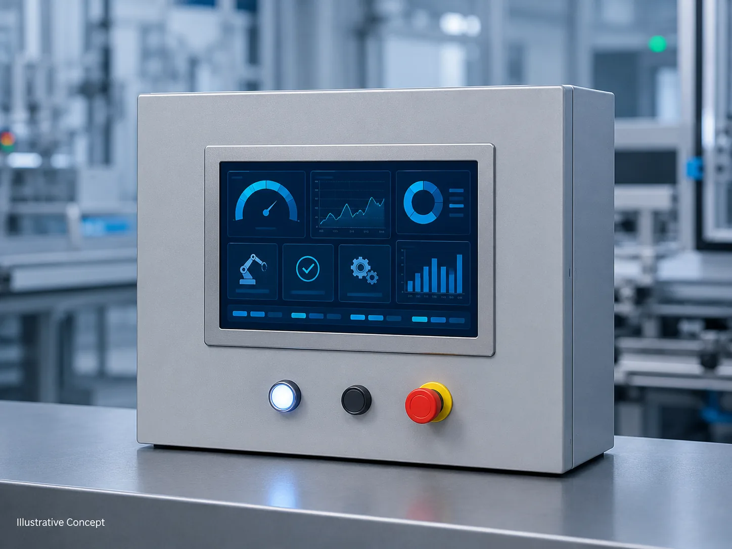 Illustrative industrial HMI application concept for DS-T070SWHWA-01