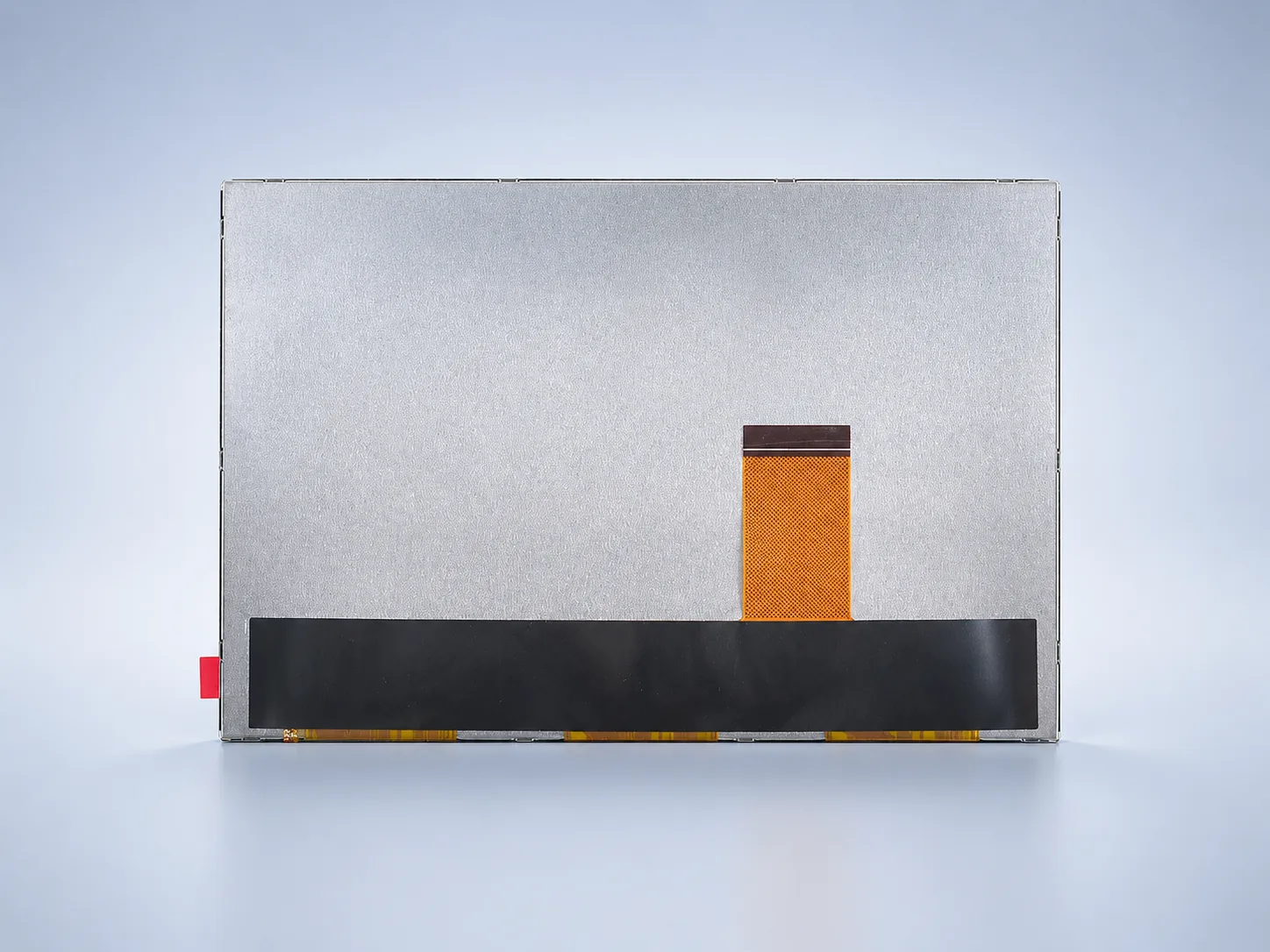 Rear view of DS-T070TISA-01 showing the metal backplate, FPC and insulating strip