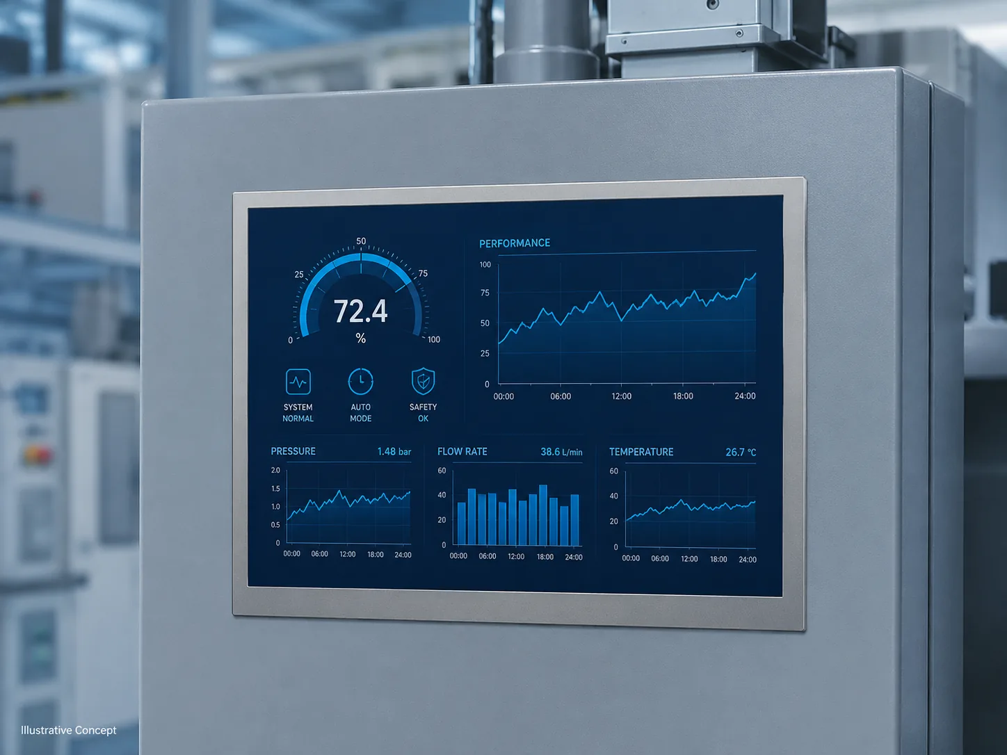 Illustrative industrial HMI application concept for DS-T070TISA-01