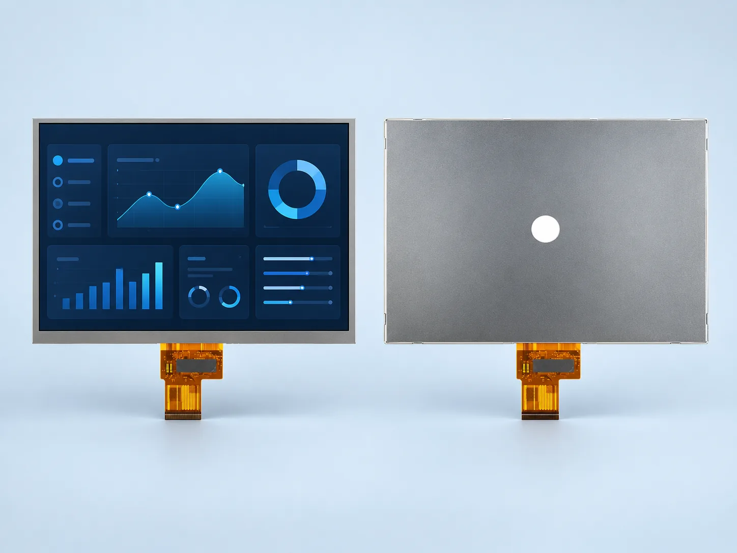 Front and rear reference views of DS-T080BXEA-05 8-inch industrial TFT LCD