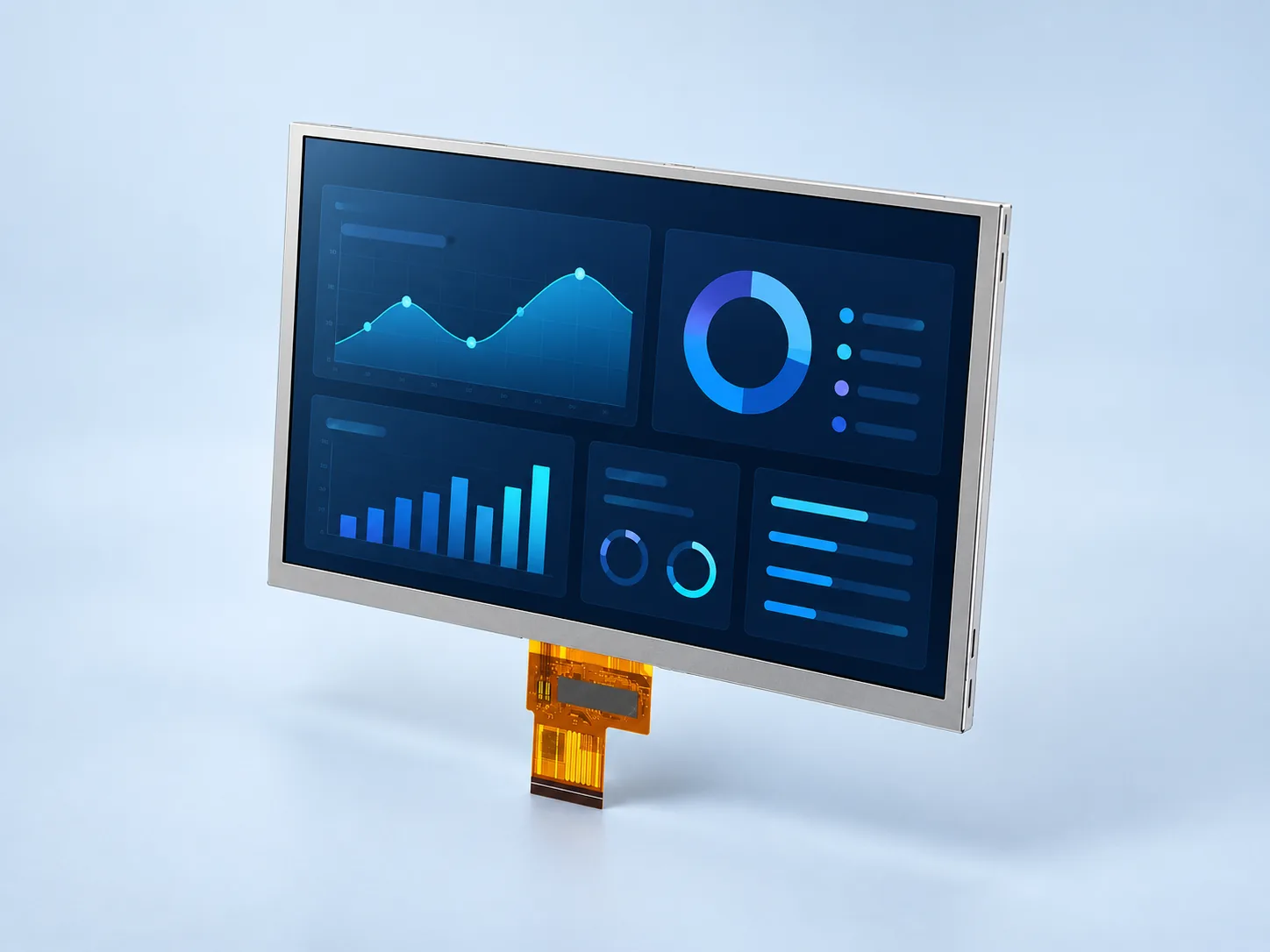 Angled reference view of DS-T080BXEA-05 industrial TFT LCD