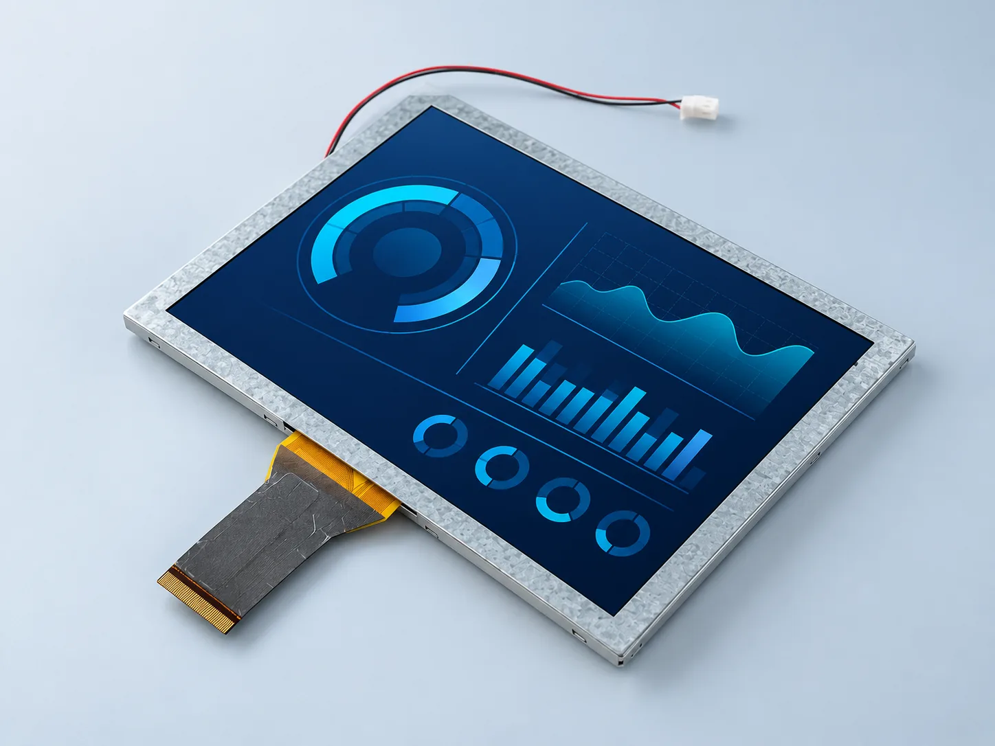Illustrative angled view of DS-T080QGH-09 industrial TFT LCD