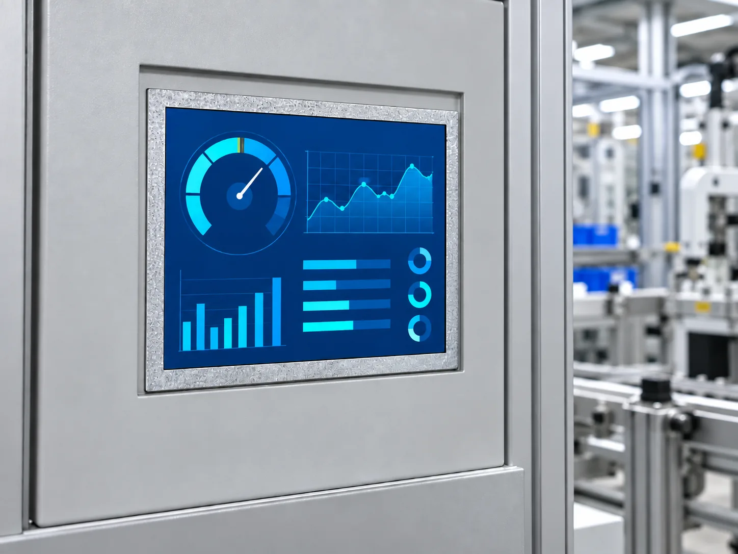 Illustrative industrial HMI using a display in the DS-T080QGH-09 format