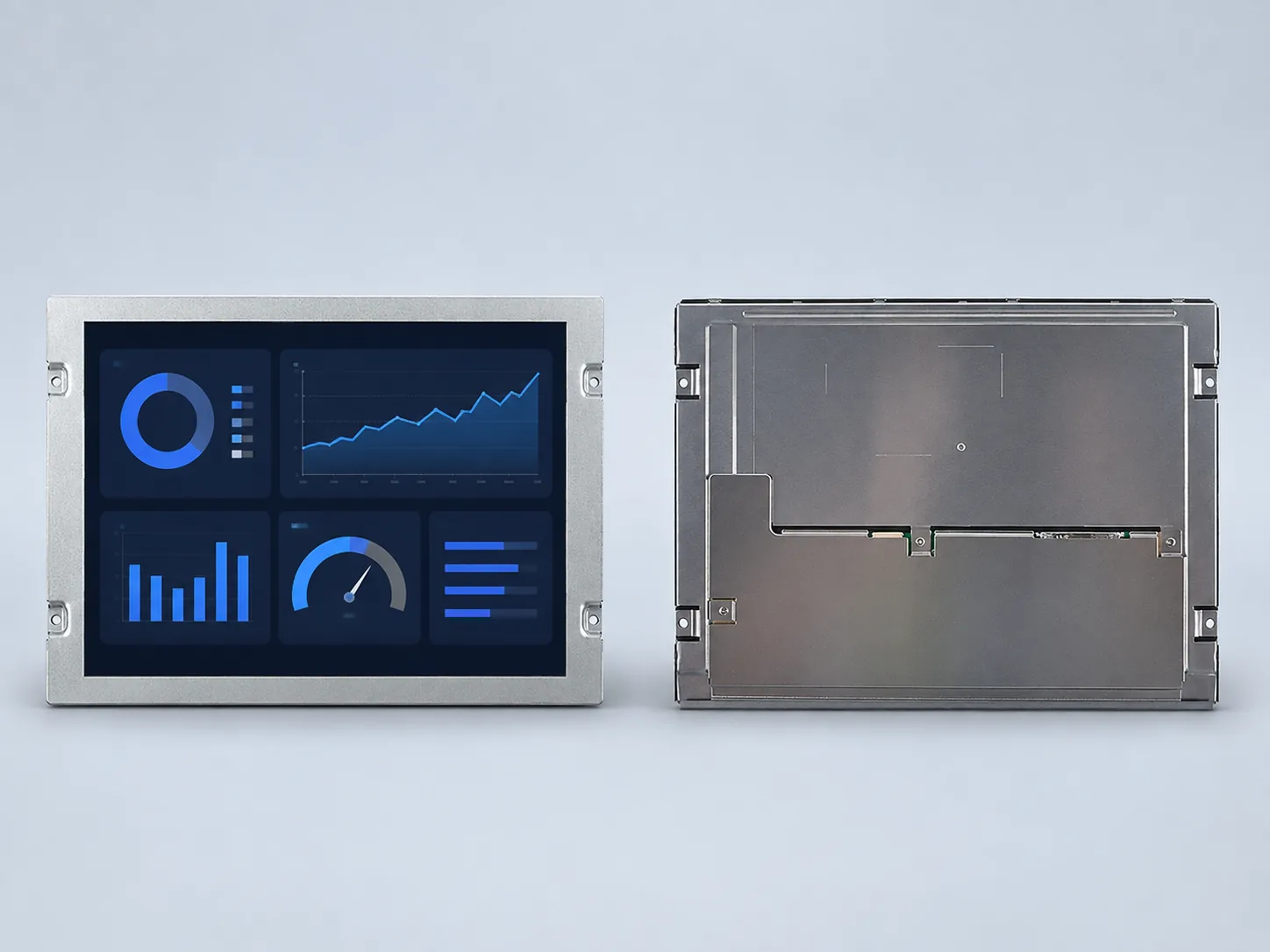 Front and rear reference views of DS-T084BXJWA-02 8.4-inch industrial TFT LCD