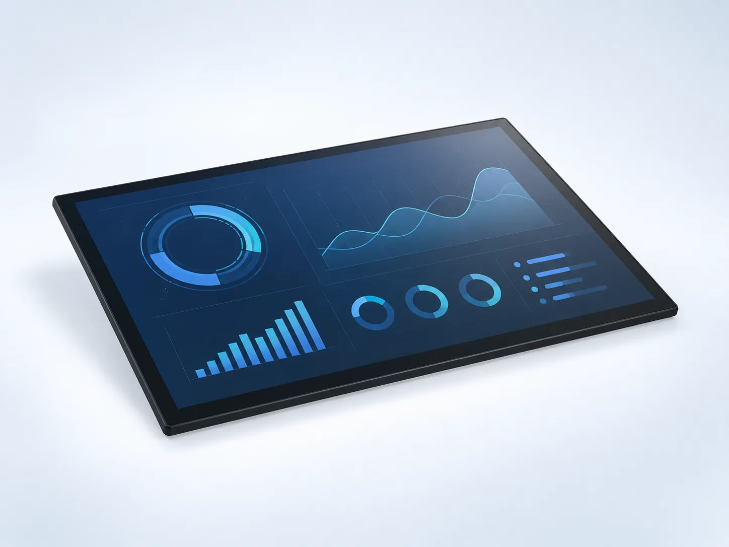Angled reference view of DS-T101BFHA-01CP 10.1-inch PCAP industrial TFT LCD