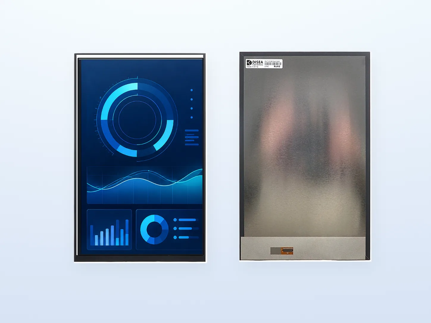 Supplied front and rear presentation of DS-T101BYEA-01ND 10.1-inch portrait TFT LCD