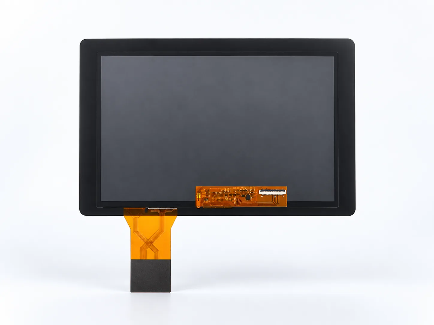 Front reference view of DS-T101HIEWA-01CP 10.1-inch PCAP TFT LCD with touch and LCD FPC assemblies