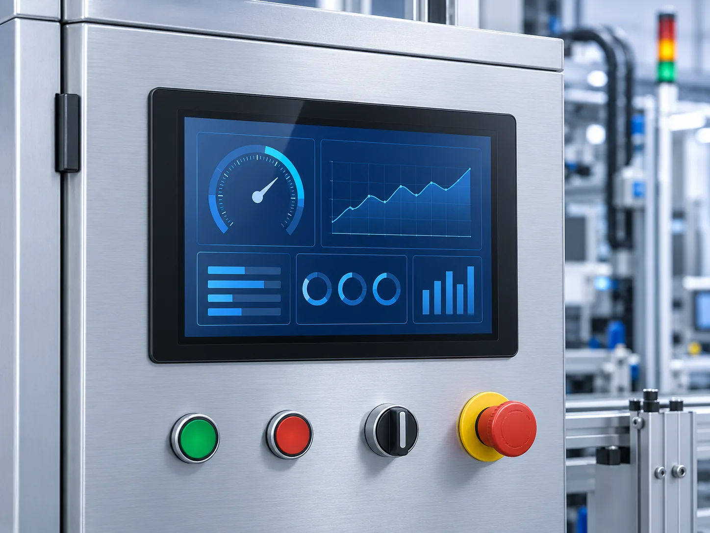 Illustrative industrial HMI application concept for a 10.1-inch PCAP TFT LCD