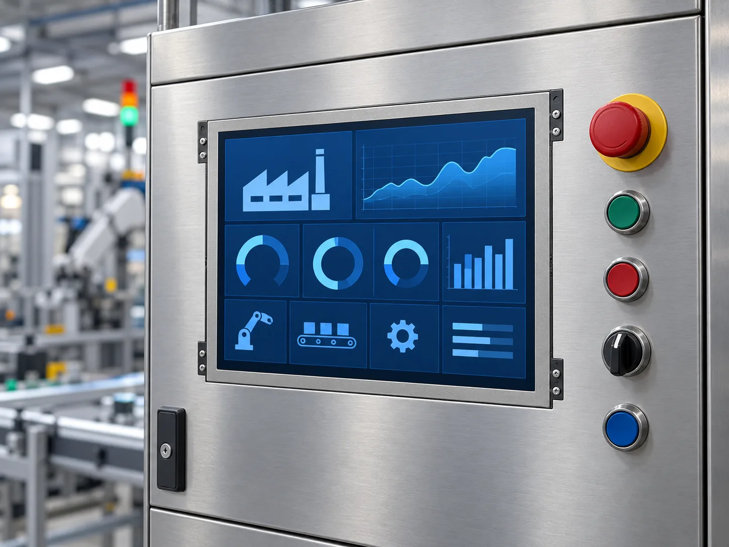 Illustrative industrial control-panel application using a 10.4-inch TFT LCD