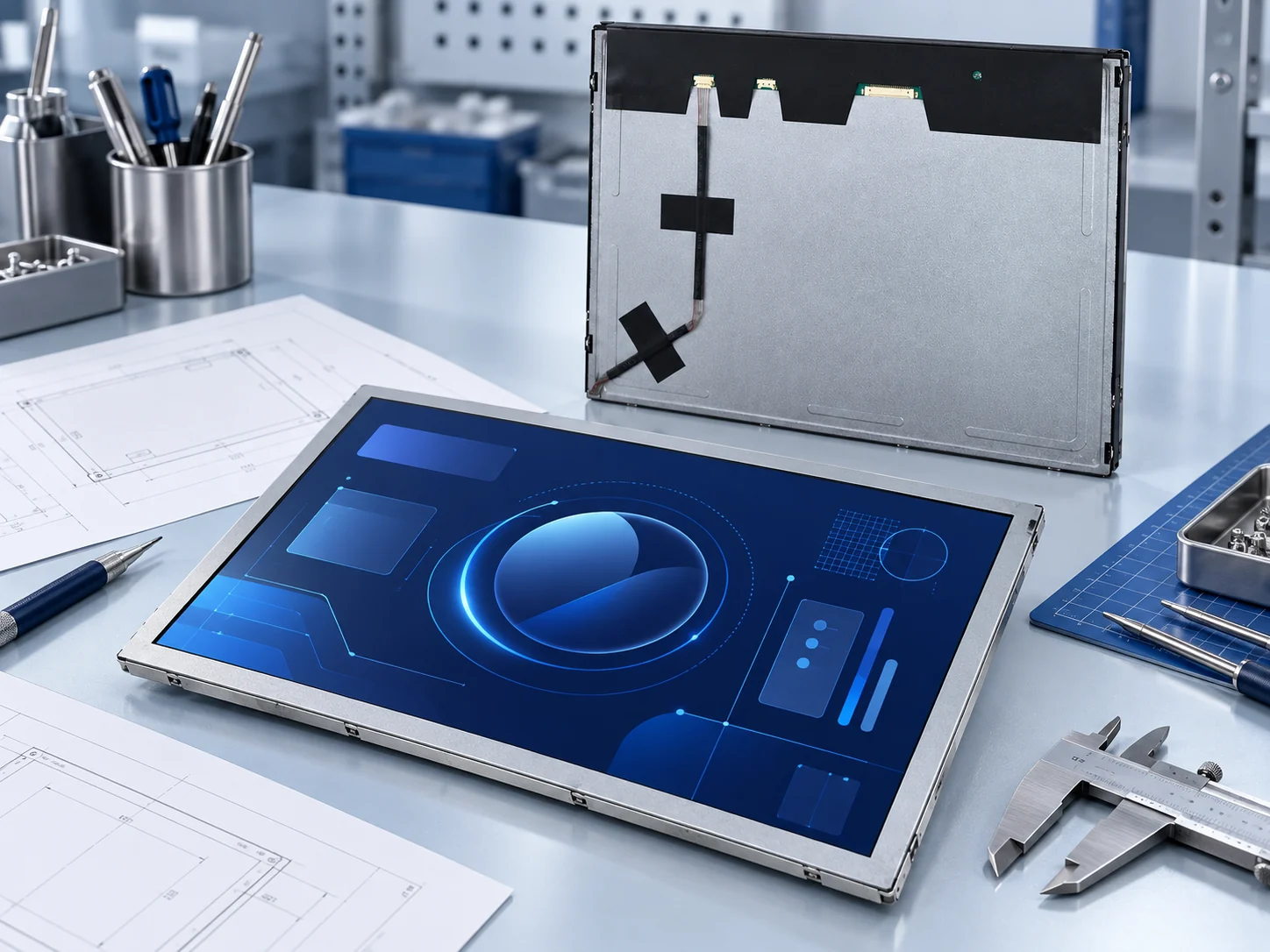 Illustrative engineering workbench with front and rear DS-T150QXHA-01 module views